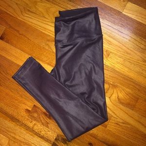 90 degree shiny purple workout leggings